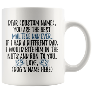 Personalized Best Maltese Dog Dad Coffee Mug (11 oz)