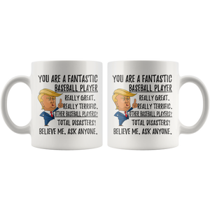 Funny Baseball Player Trump Coffee Mug (11 oz)