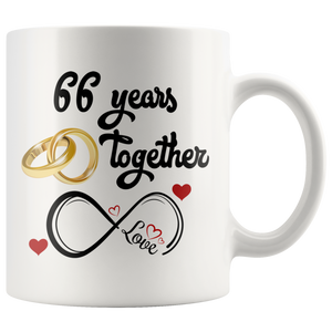66th Wedding Anniversary Gift For Him And Her, Married For 66 Years, 66th Anniversary Mug For Husband & Wife, 66 Years Together With Her (11 oz )