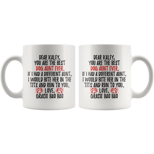 Personalized Dog Gracie Bao Bao Aunt Kaley Coffee Mug (11 oz)