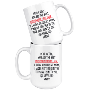 Dachshund Mom Kathy Coffee Mug (15 oz) - Freedom Look