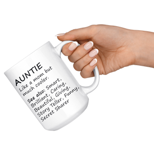 Auntie Definition Coffee Mug (15 oz) - Freedom Look