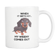 Weeny Dog Lover Gifts - Weiner Dog Heat Sensitive Mug - When It Gets Hot My Weeny Comes Out (Color Changing)