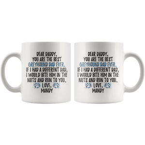 Personalized Greyhound Dog Mandy Daddy Coffee Mug (11 oz)