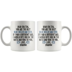 Personalized Blue Heleer Dog Shadow Dad Colten Coffee Mug (11 oz)