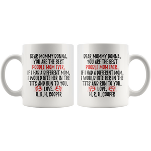 Personalized Poodle Dog H. R. H. Cooper Mommy Donna Coffee Mug (11 oz)