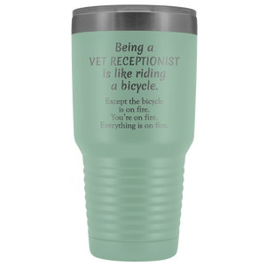 Vet Receptionist Tumbler Funny Gift, Vet Office Worker, Veterinary Medicine Tumbler, Veterinary Assistant Present, Vet Nurse Tumbler (30 oz)