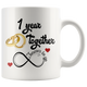 First Wedding Anniversary Gift For Him And Her, 1st Anniversary Mug For Husband & Wife, Married 1 Year, 1 Year Together, 1 Year With Her (11 oz)