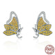 New Trendy Butterfly Pendant Necklace & Earrings - 925 Sterling Silver