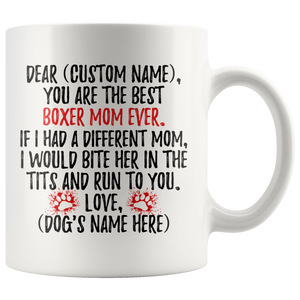 Personalized Best Boxer Dog Mom Coffee Mug (11 oz)