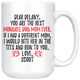 Personalized Mongrel Dog Scout Mom Delany Coffee Mug (15 oz)