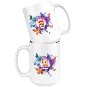 Live Love Laugh Butterfly Mug (15 oz)