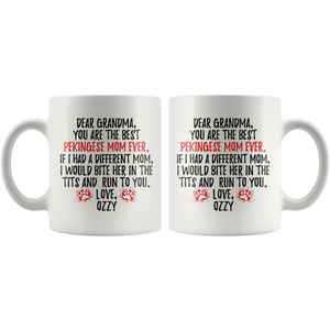 Personalized Pekingese Dog Ozzy Mom Grandma Coffee Mug (11 oz)